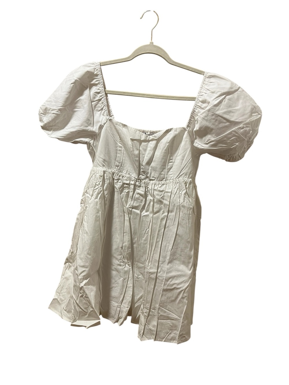 Forever 21 White Mini Dress with Smocked Bodice